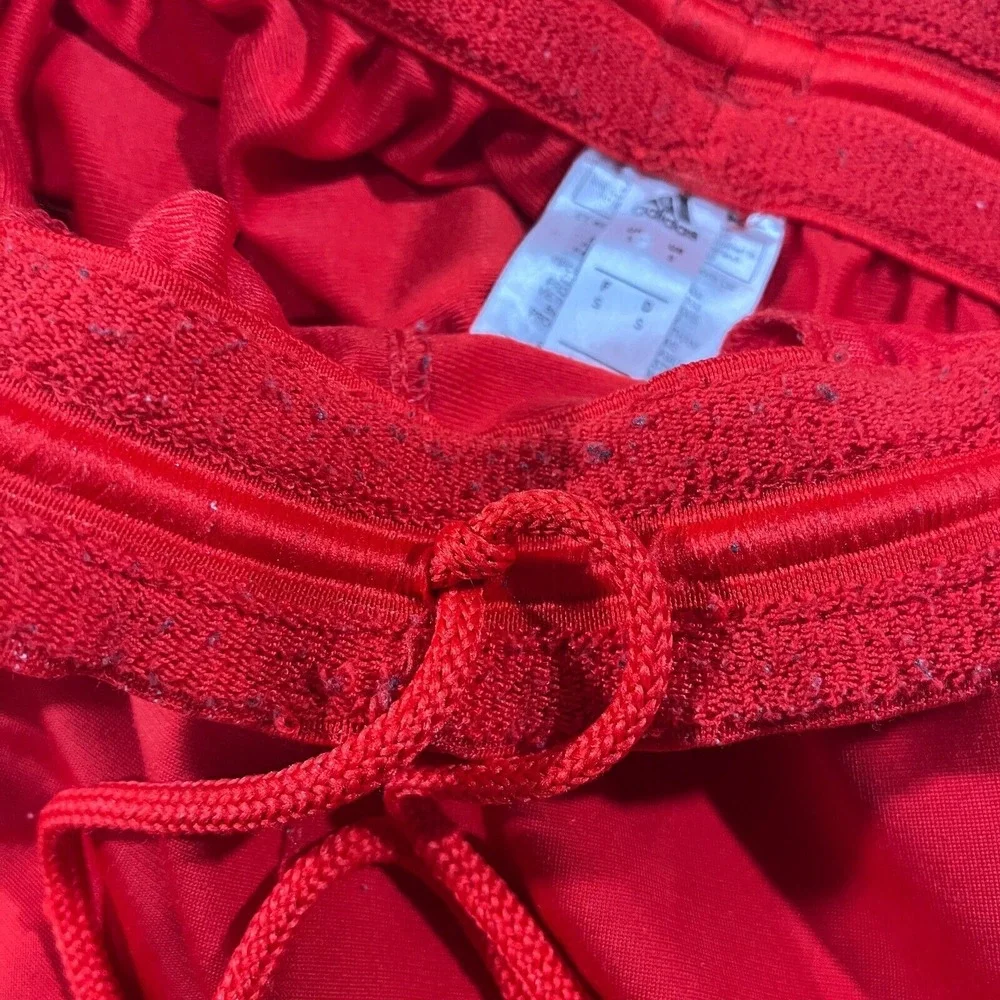 Adidas Track Pants Men's Small Solid‎ Red Snap Athletic Tapered